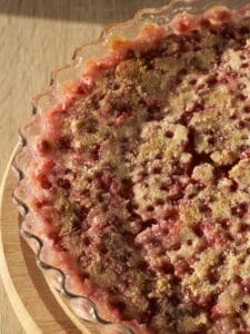 red currant clafoutis after baking